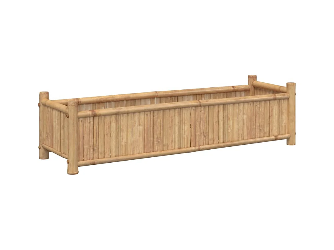 Jardinière bac lit surélevé bambou marron 100 x 40 x 150 cm 02_0037265
