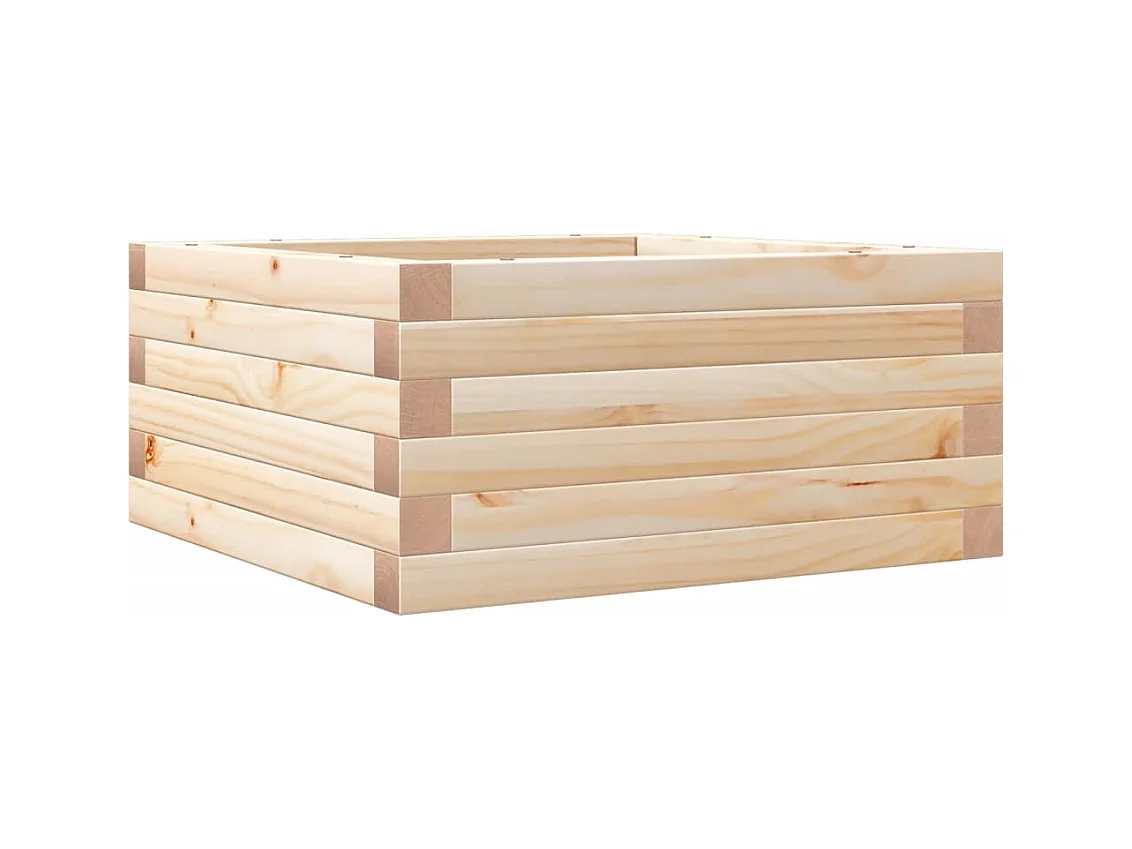 Macetero bancal elevado plantas flores terraza jardín 50 x 50 x 23 cm madera maciza de pino marrón 02_0037628