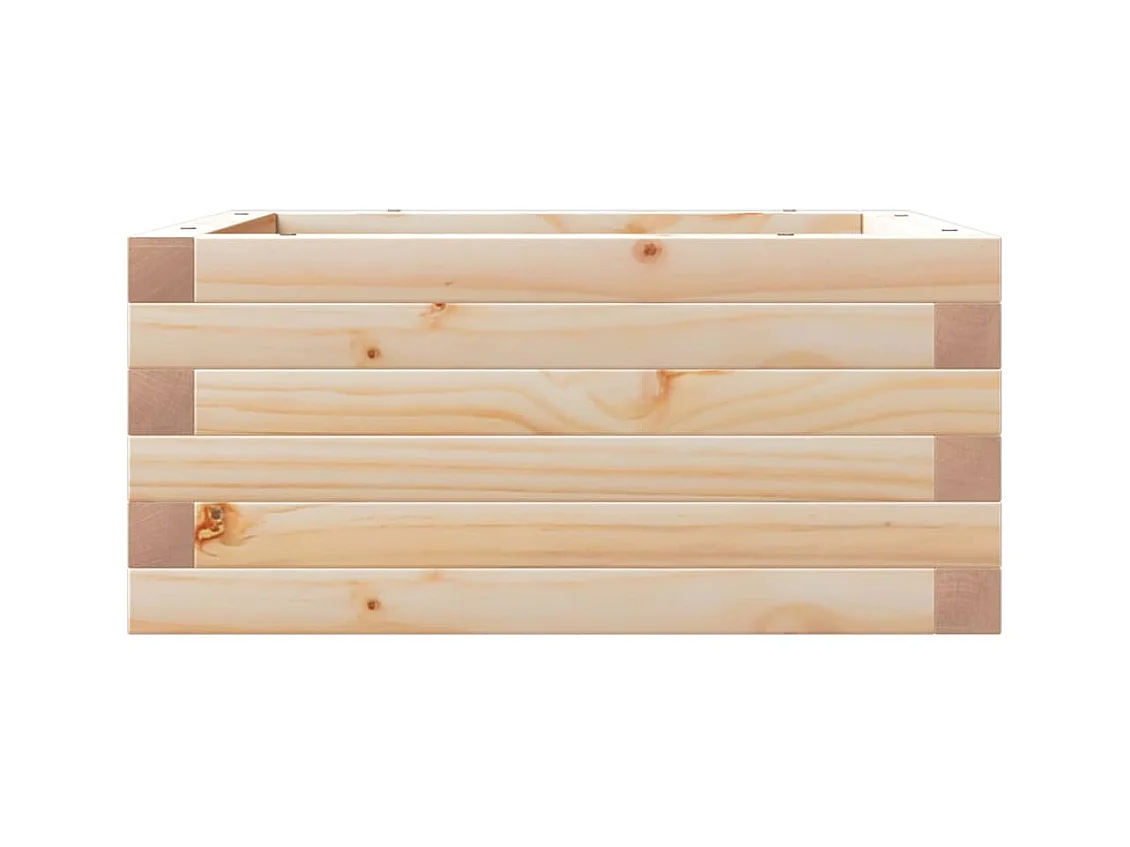 Macetero bancal elevado plantas flores terraza jardín 50 x 50 x 23 cm madera maciza de pino marrón 02_0037628