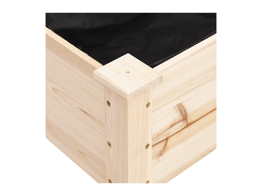 Portafioriera aiuola rialzata piante fiori terrazzo giardino su ruote con rivestimento 71 x 37 x 80 cm legno di abete marrone 02_0038727