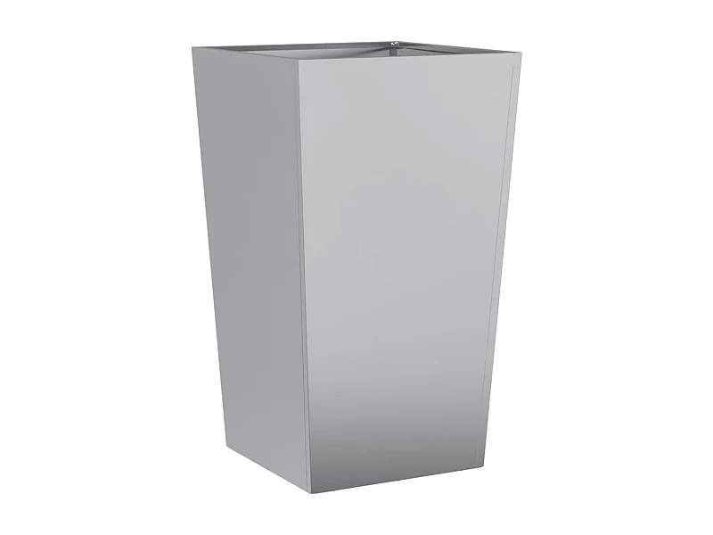 Fioriera aiuola rialzata vassoio piante fiori terrazza giardino 45 x 45 x 75 cm acciaio zincato grigio 02_0037611