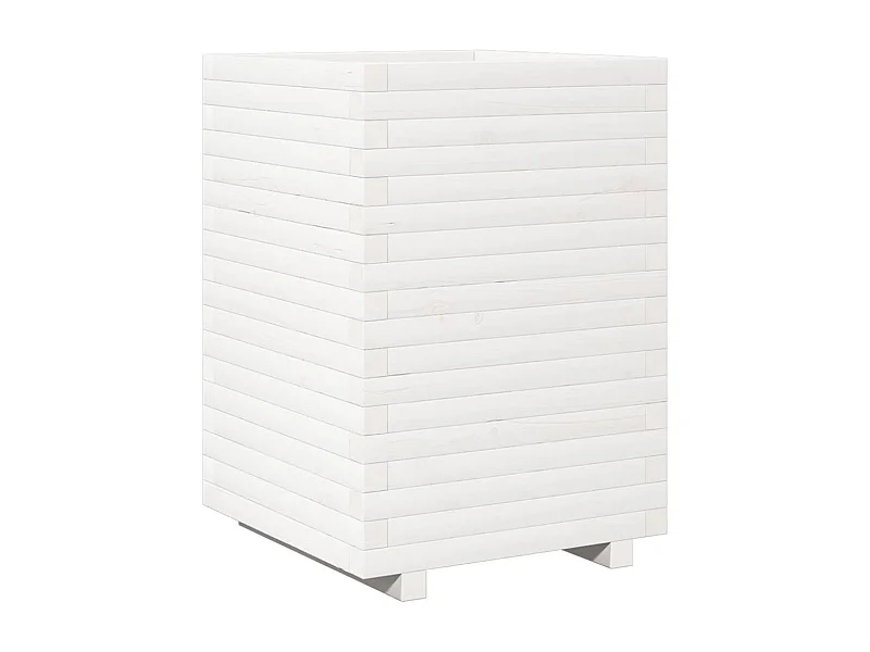 Jardinière bac lit surélevé bois blanche 50 x 50 x 72 cm 02_0037677