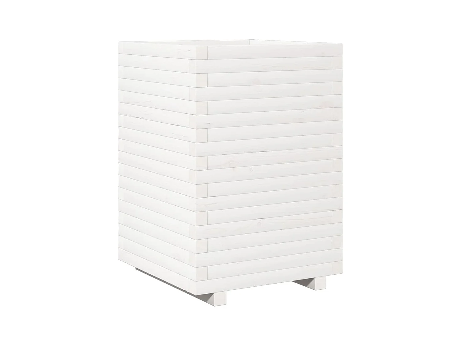Jardinière bac lit surélevé bois blanche 50 x 50 x 72 cm 02_0037677