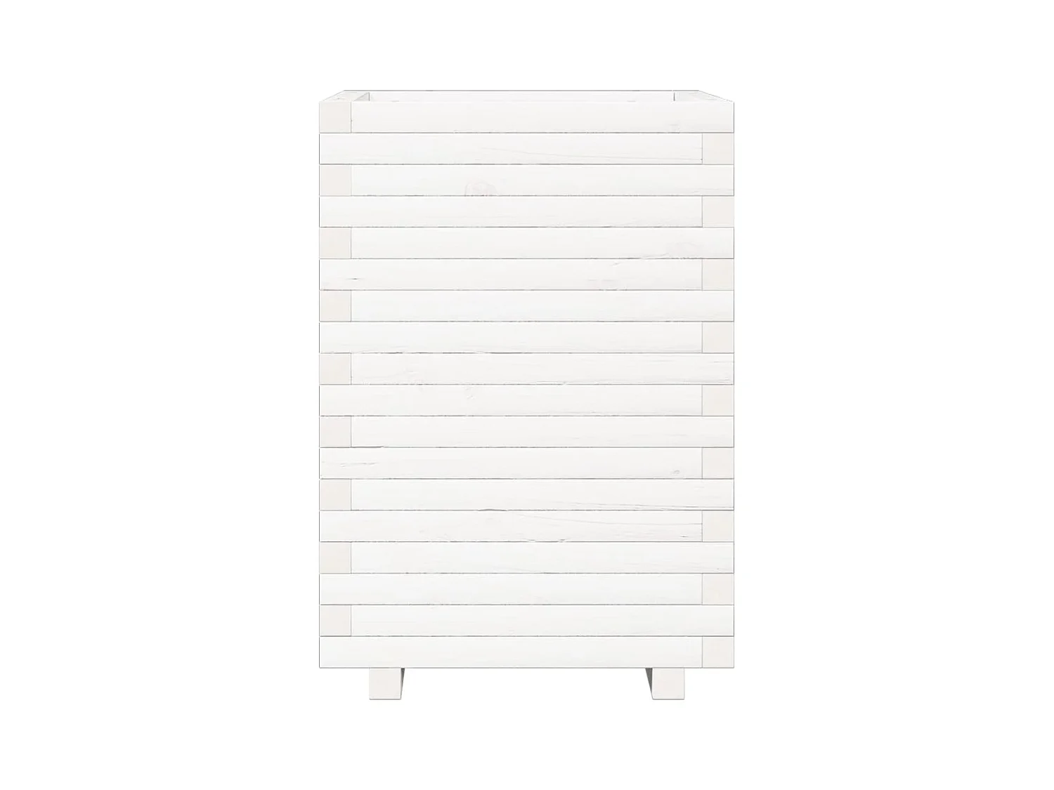 Jardinière bac lit surélevé bois blanche 50 x 50 x 72 cm 02_0037677