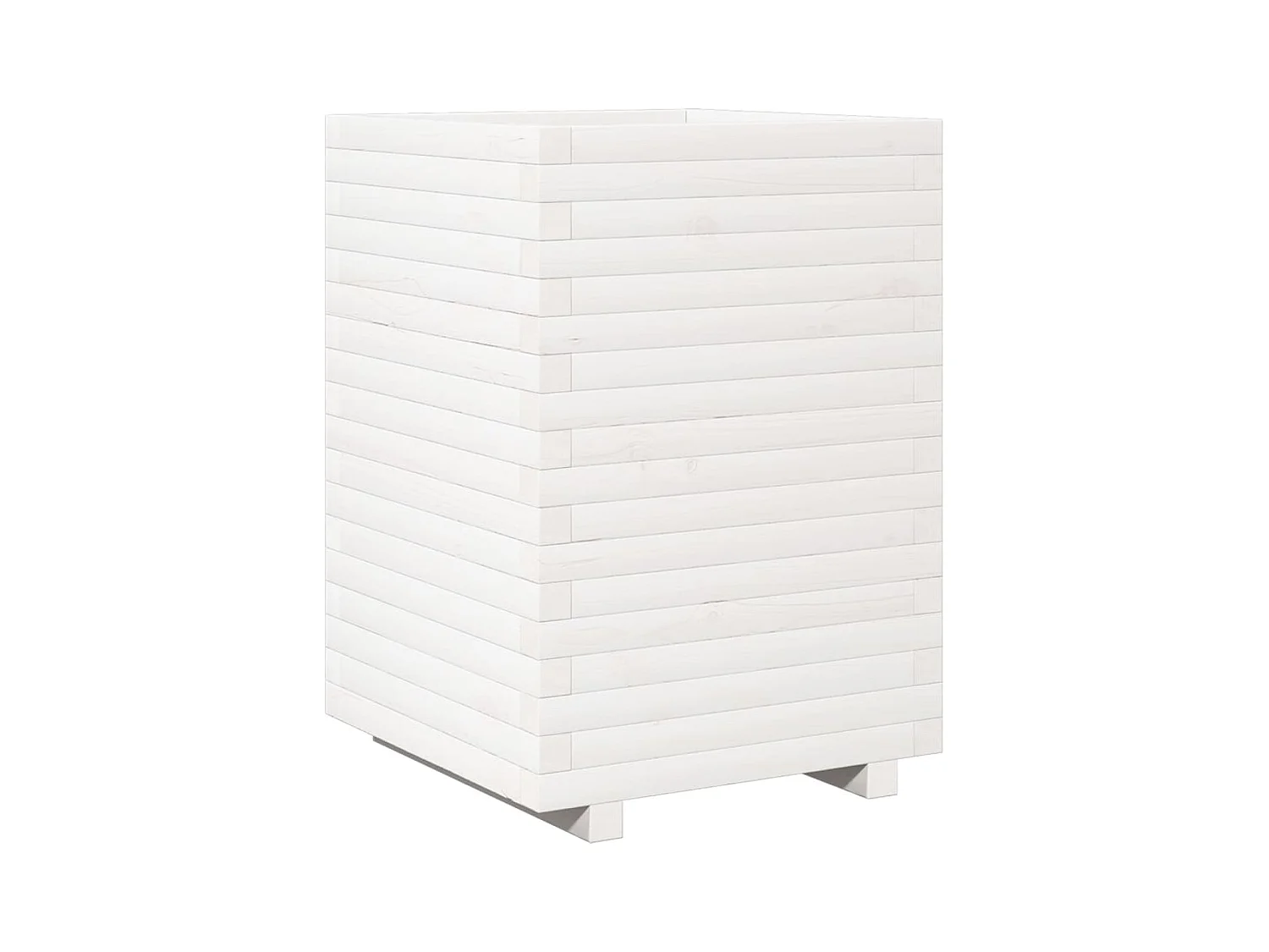 Jardinière bac lit surélevé bois blanche 50 x 50 x 72 cm 02_0037677