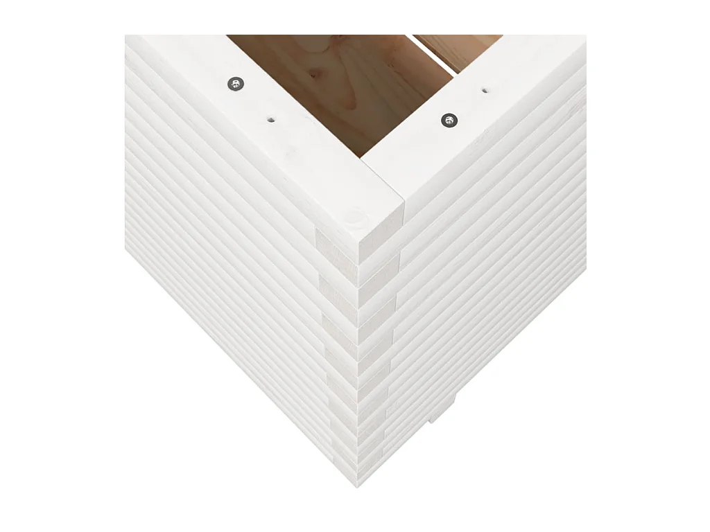 Jardinière bac lit surélevé bois blanche 50 x 50 x 72 cm 02_0037677