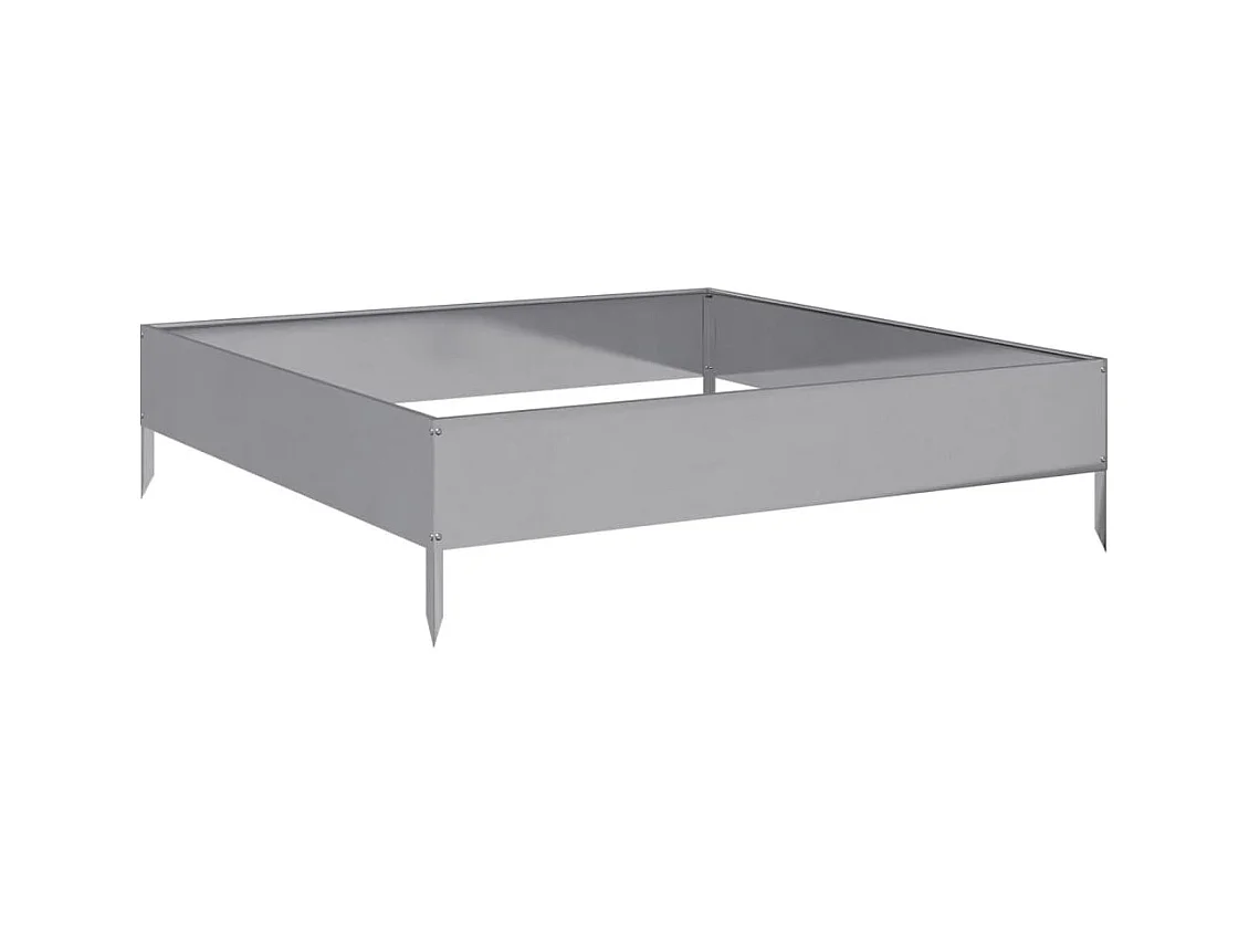 Bandeja para plantador canteiro elevado plantas flores terraço jardim jardim 100 x 100 x 26 cm aço inoxidável prata 02_0039276