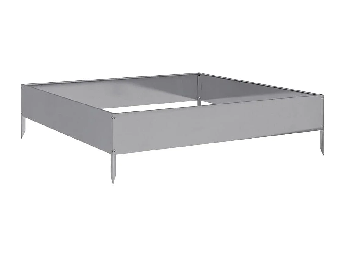 Jardinera elevada para plantas flores patio jardín 100 x 100 x 26 cm acero inoxidable color plata 02_0039276