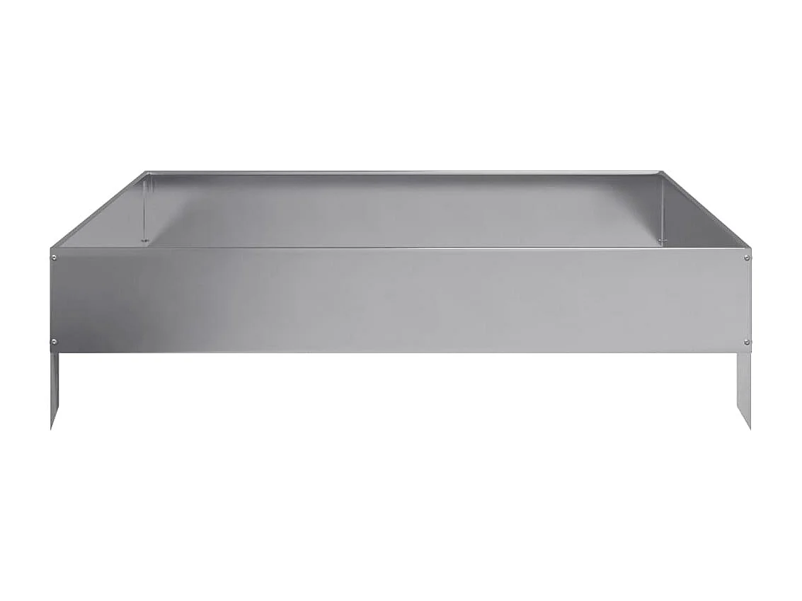 Jardinera elevada para plantas flores patio jardín 100 x 100 x 26 cm acero inoxidable color plata 02_0039276
