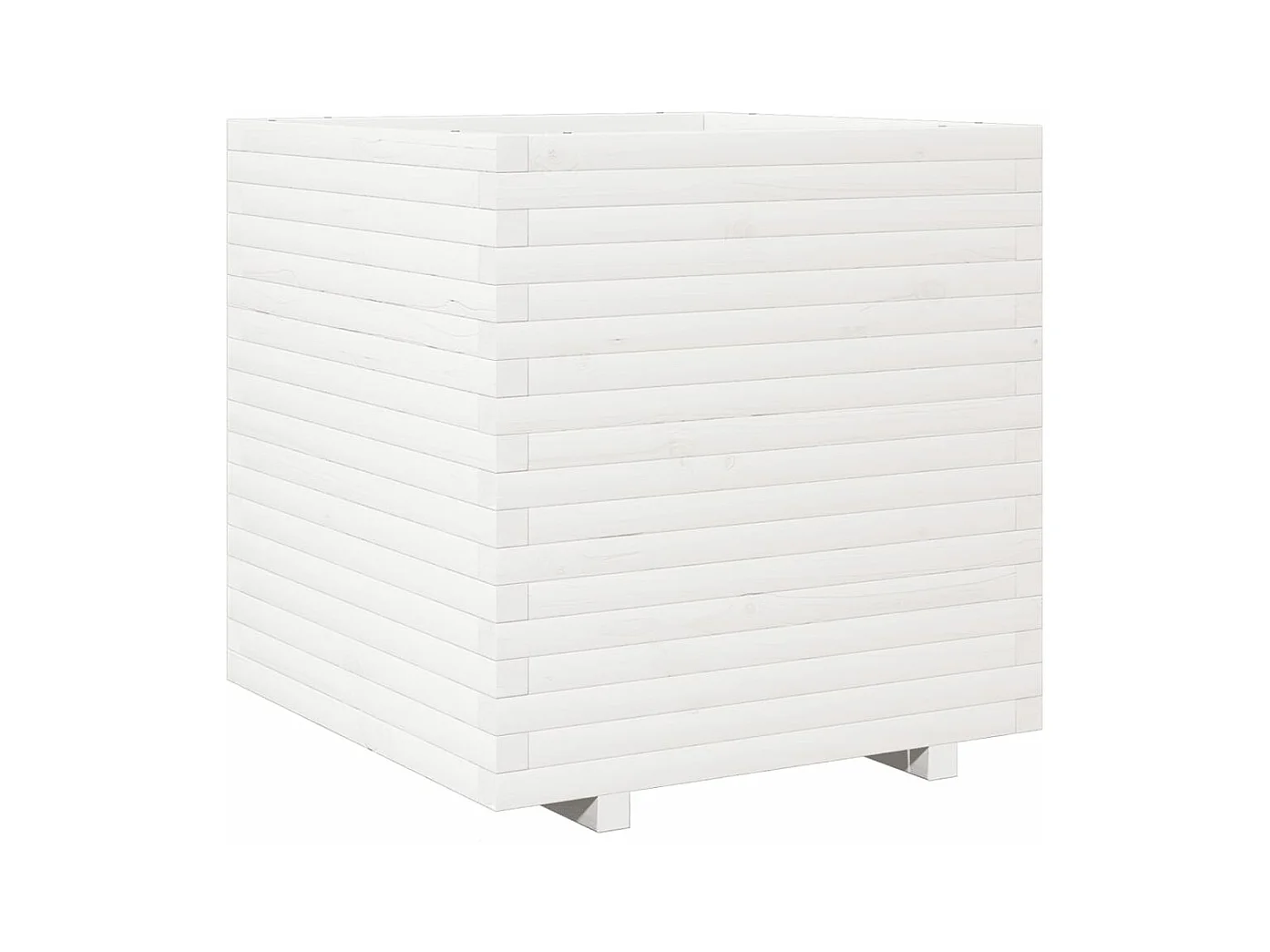 Jardinière bac lit surélevé bois blanche 70 x 70 x 72 cm 02_0037838
