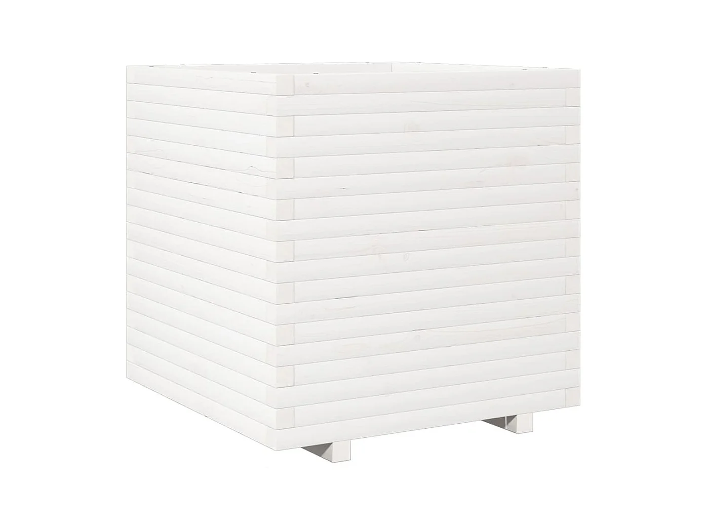 Jardinière bac lit surélevé bois blanche 70 x 70 x 72 cm 02_0037838