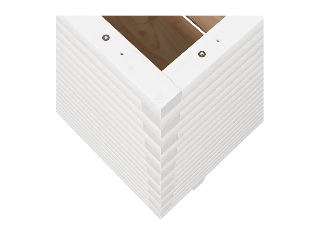 Jardinière bac lit surélevé bois blanche 70 x 70 x 72 cm 02_0037838