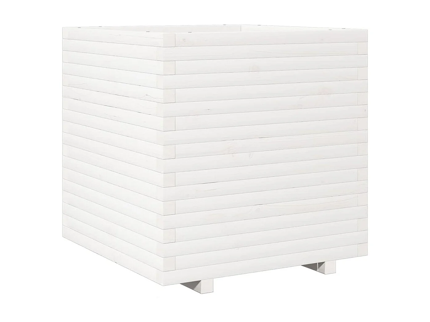 Macetero bancal elevado plantas flores terraza jardín 70 x 70 x 72 cm madera maciza de pino blanco 02_0037838