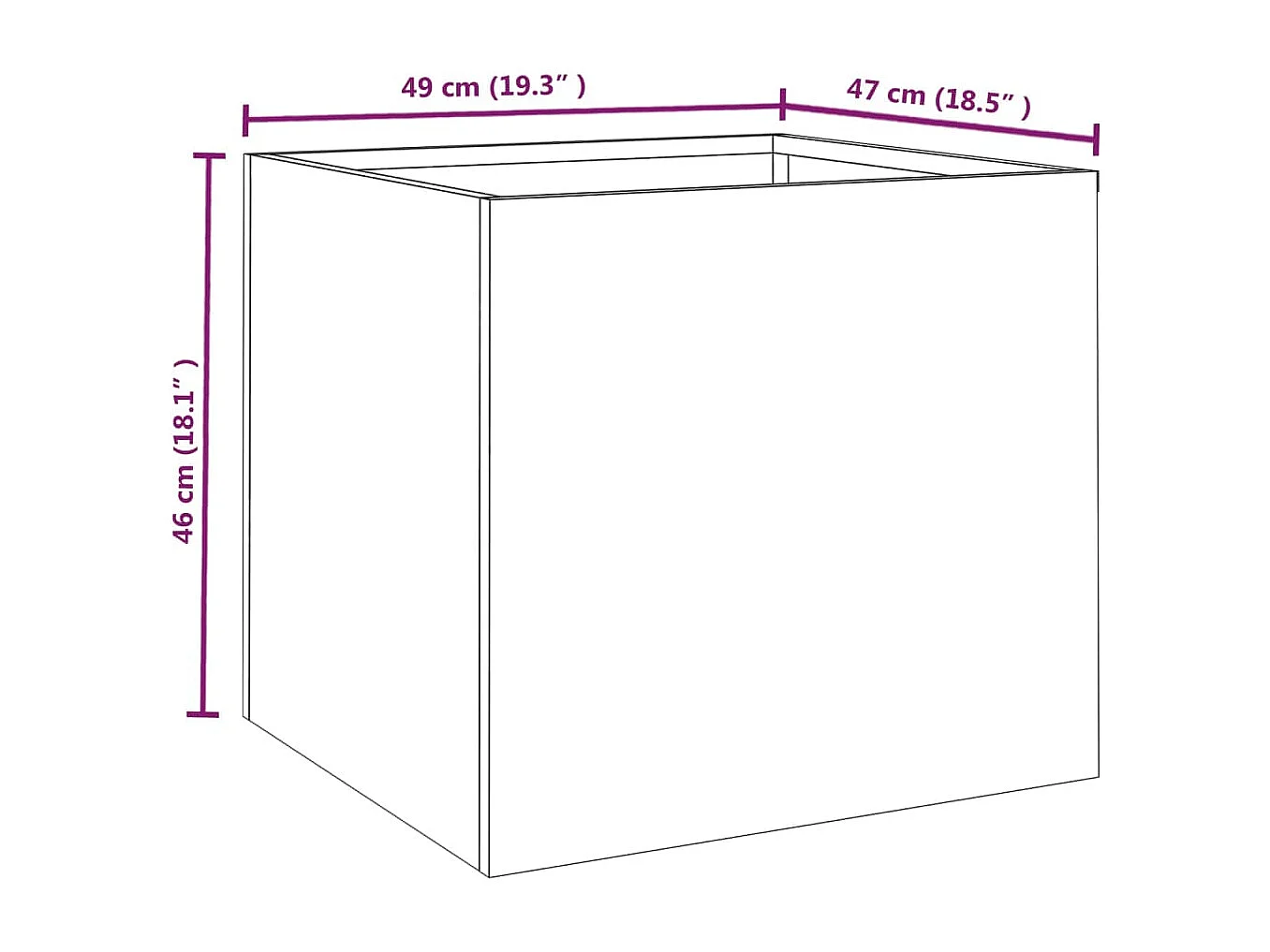 Jardinière bac lit surélevé marron 49 x 47 x 46 cm 02_0037623