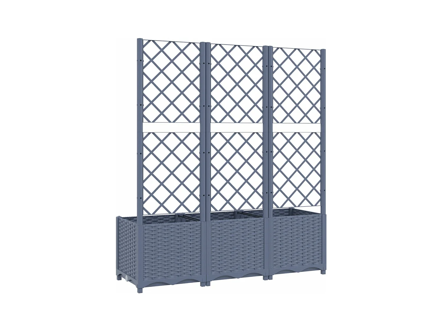 Jardinière bac lit surélevé grise 120 x 40 x 136 cm 02_0038235