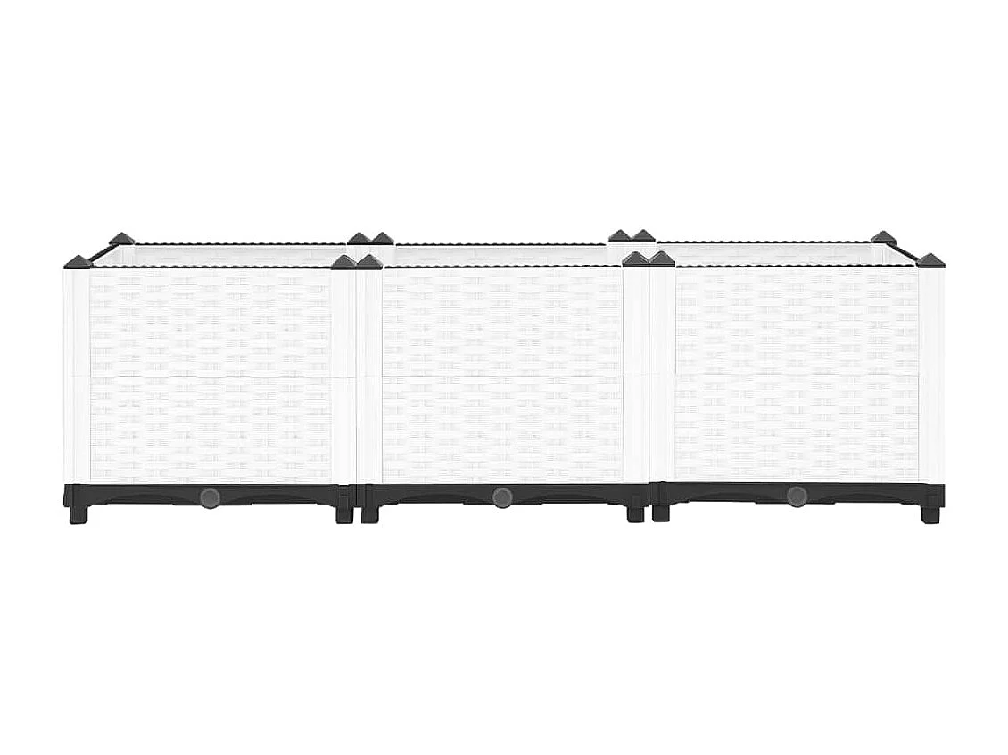 Macetero bancal elevado plantas flores terraza jardín 120 x 40 x 38 cm polipropileno gris 02_0039201