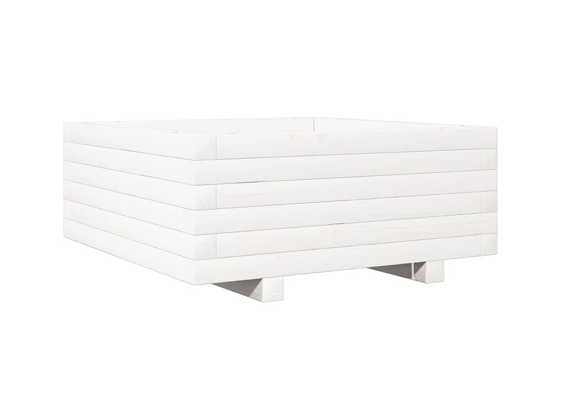 Jardinière bac lit surélevé bois blanche 60 x 60 x 45438 cm 02_0037705