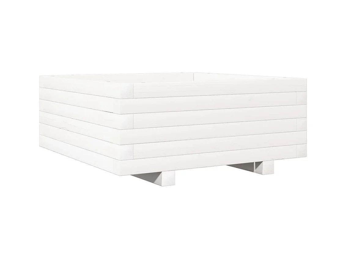 Jardinière bac lit surélevé bois blanche 60 x 60 x 45438 cm 02_0037705