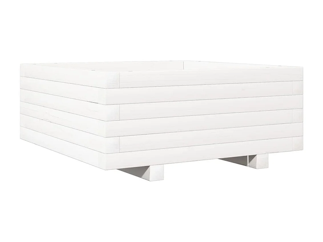 Jardinière bac lit surélevé bois blanche 60 x 60 x 45438 cm 02_0037705