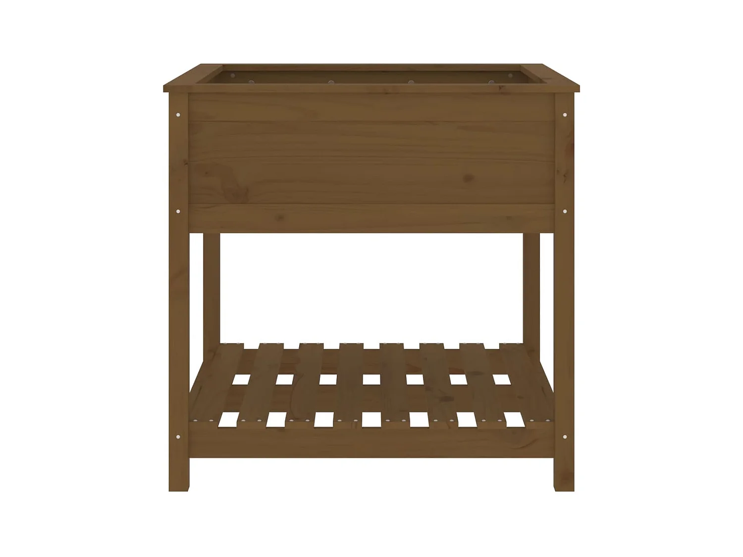 Jardinière bac lit surélevé bois marron 82.5 x 82.5 x 81 cm 02_0038408