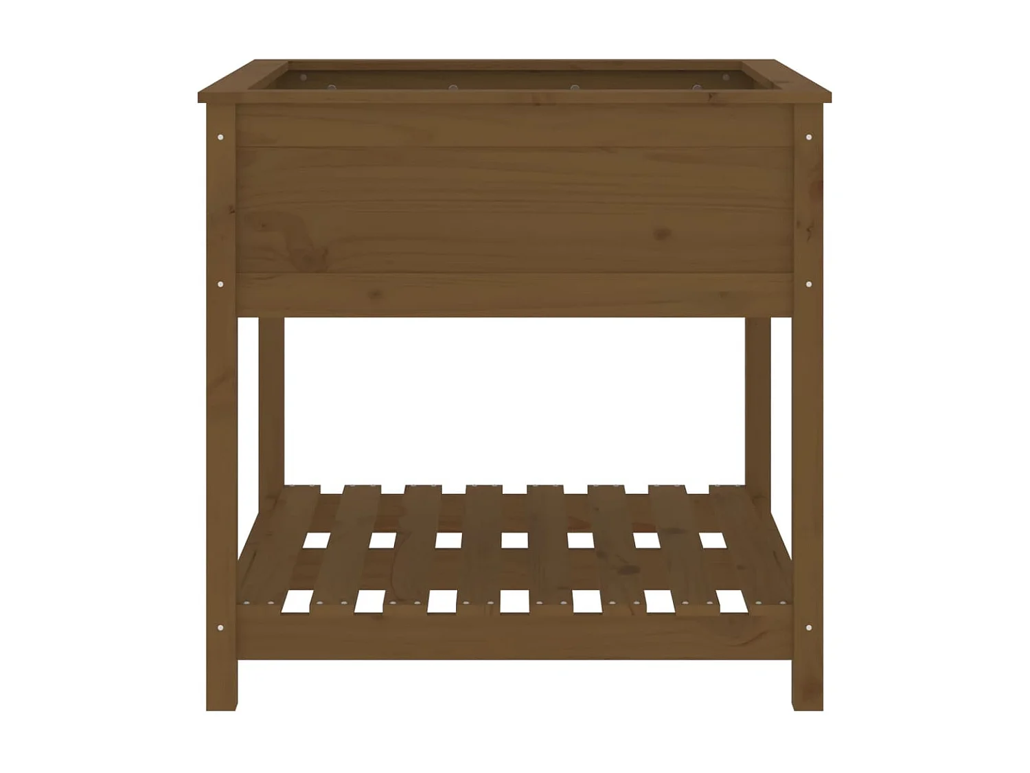 Vassoio per fioriera aiuola rialzata piante fiori terrazza giardino con ripiano 82,5 x 82,5 x 81 cm legno di pino marrone 02_0038408