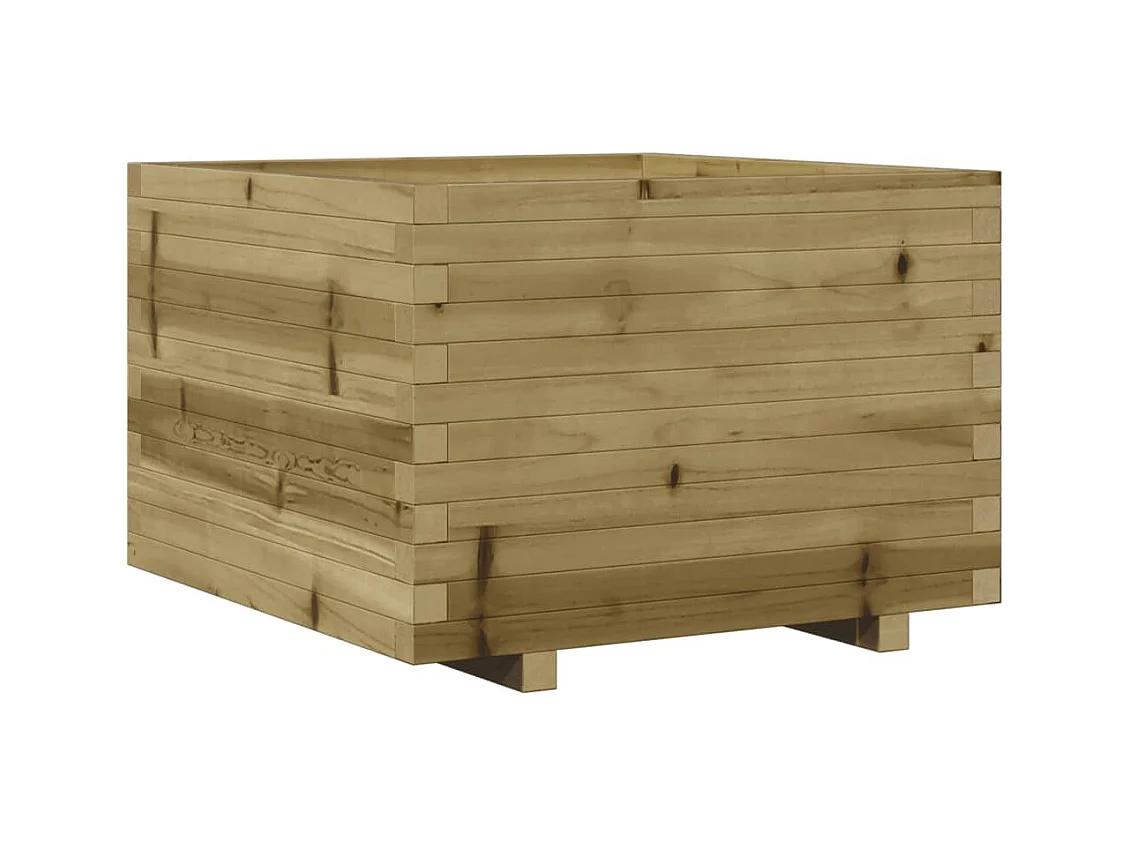 Jardinière bac lit surélevé bois marron 70 x 70 x 49.5 cm 02_0037821