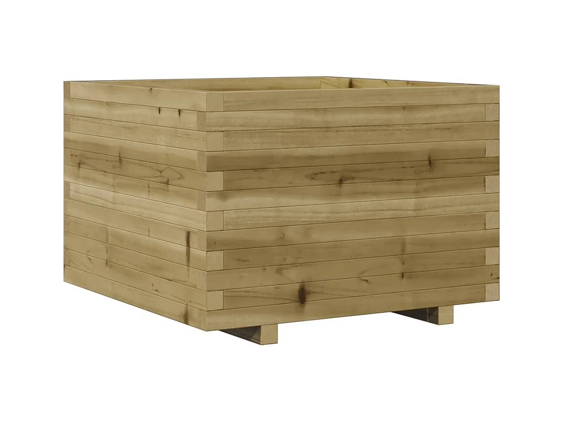 Jardinière bac lit surélevé bois marron 70 x 70 x 49.5 cm 02_0037821