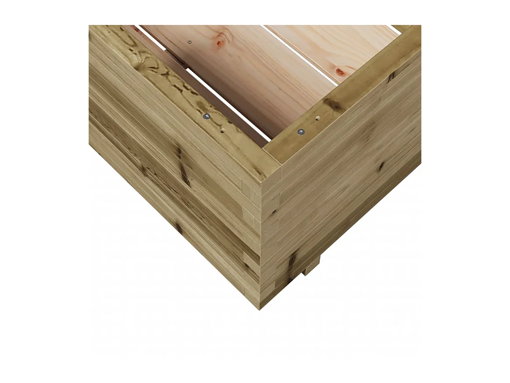 Jardinière bac lit surélevé bois marron 70 x 70 x 49.5 cm 02_0037821