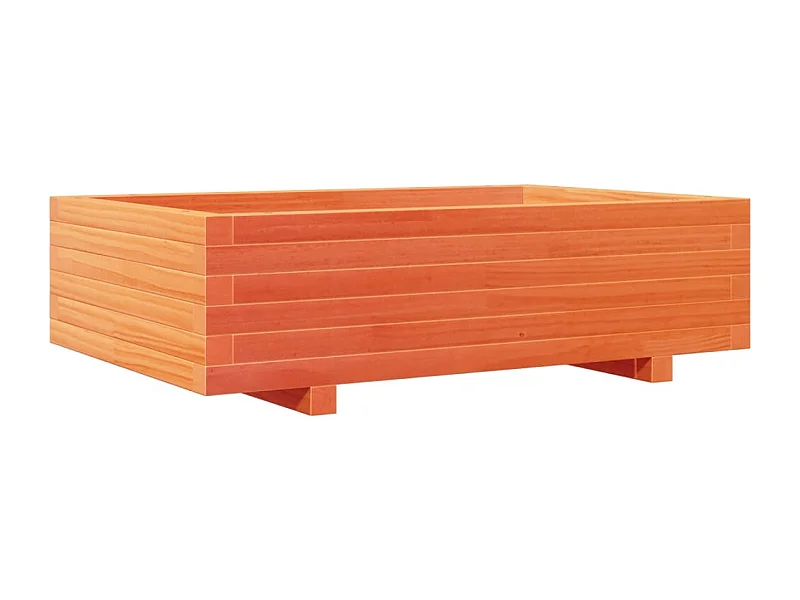 Macetero bancal elevado plantas flores terraza jardín cera 90 x 60 x 26,5 cm madera maciza de pino marrón 02_0038519