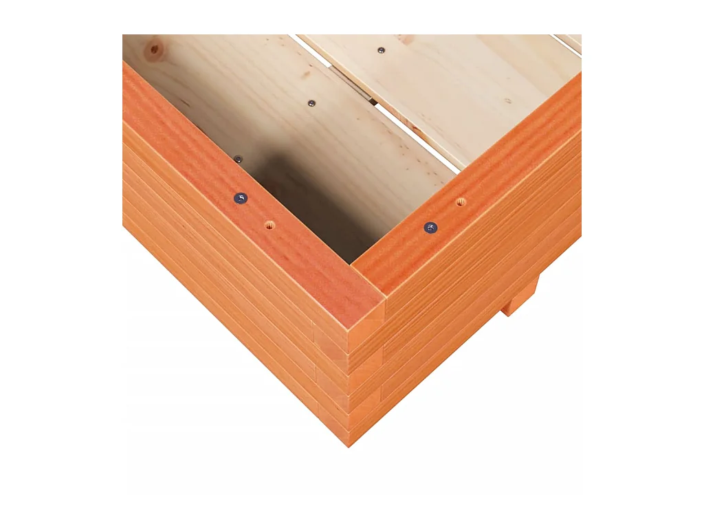 Macetero bancal elevado plantas flores terraza jardín cera 90 x 60 x 26,5 cm madera maciza de pino marrón 02_0038519