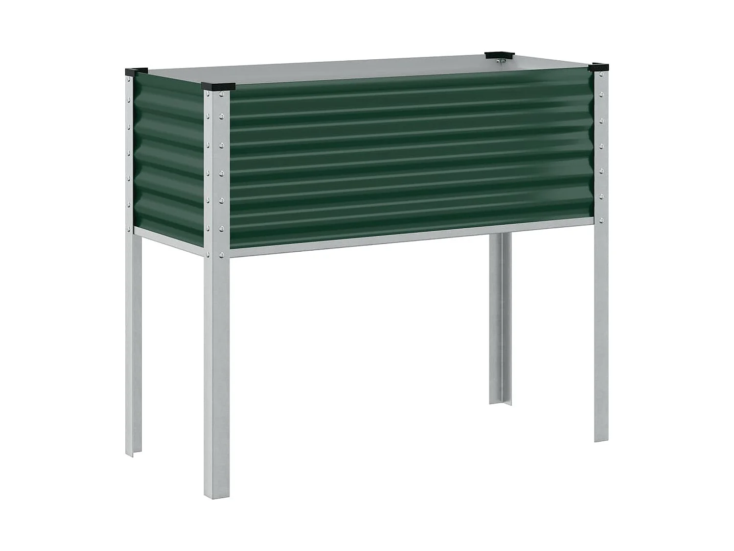 Macetero bancal elevado plantas flores terraza jardín 100 x 41 x 90 cm verde acero 02_0037274