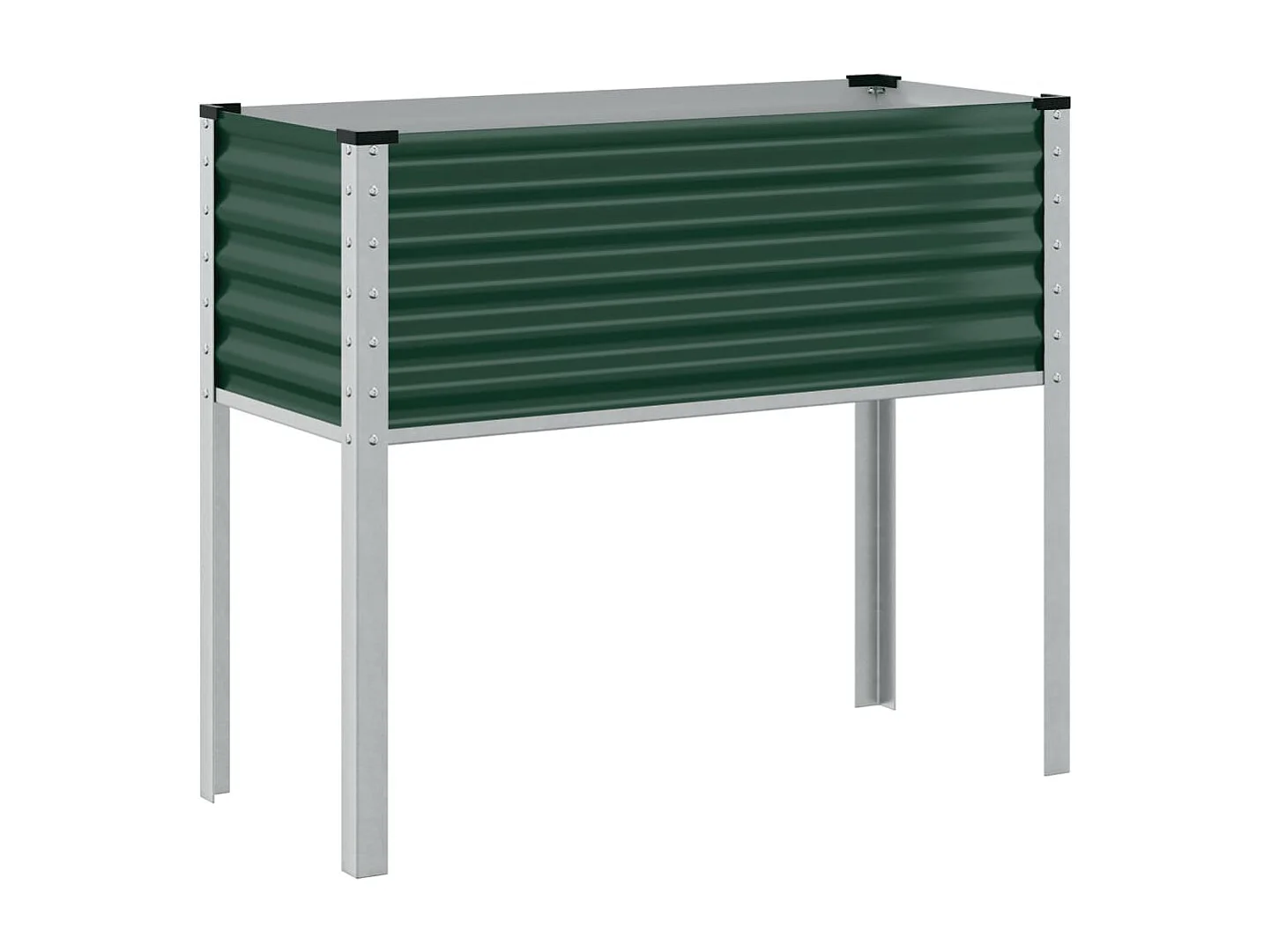 Macetero bancal elevado plantas flores terraza jardín 100 x 41 x 90 cm verde acero 02_0037274