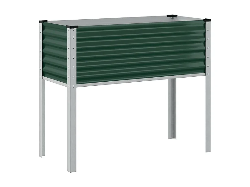 Macetero bancal elevado plantas flores terraza jardín 100 x 41 x 90 cm verde acero 02_0037274