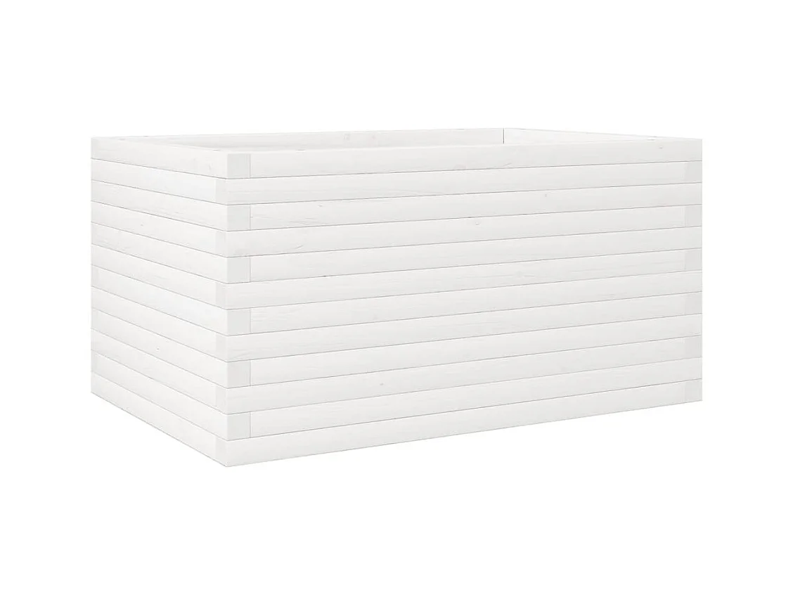 Jardinière bac lit surélevé bois blanche 90 x 60 x 46 cm 02_0038021