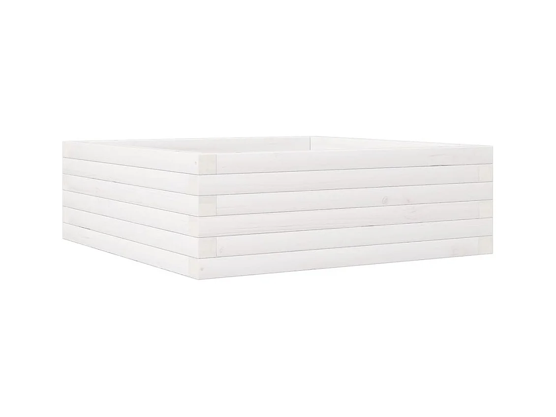 Jardinière bac lit surélevé bois blanche 70 x 70 x 23 cm 02_0037807