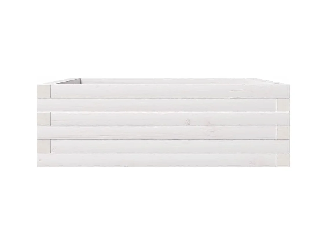 Jardinière bac lit surélevé bois blanche 70 x 70 x 23 cm 02_0037807