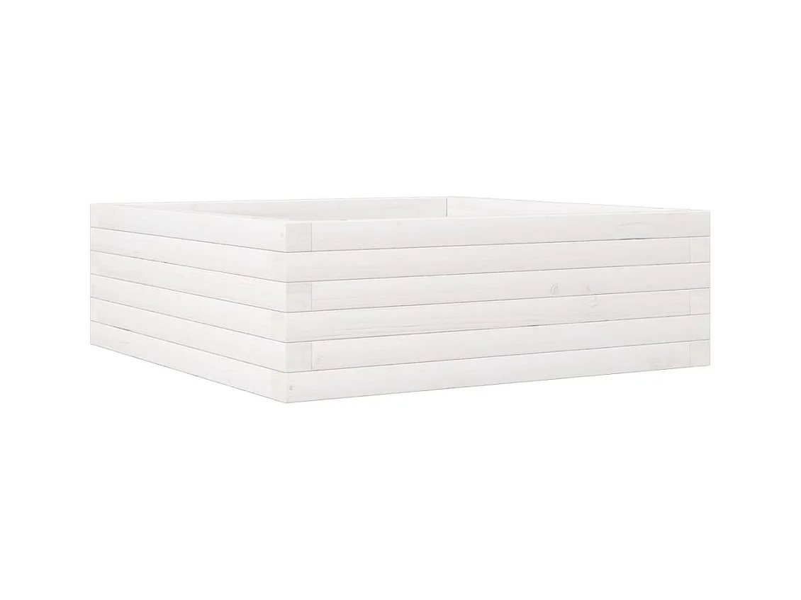 Jardinière bac lit surélevé bois blanche 70 x 70 x 23 cm 02_0037807