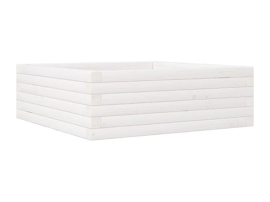 Macetero bancal elevado plantas flores terraza jardín 70 x 70 x 23 cm madera maciza de pino blanco 02_0037807