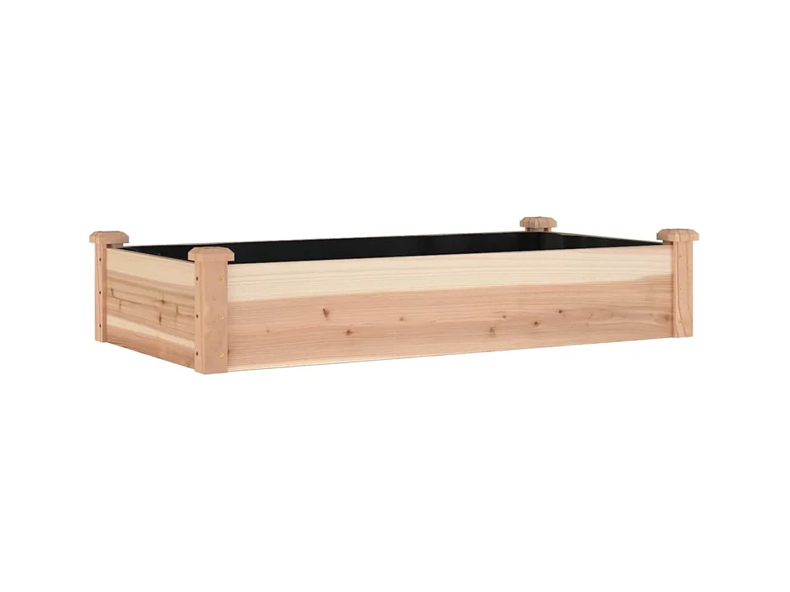 Jardinière bac lit surélevé bois marron 120 x 60 x 25 cm 02_0039836