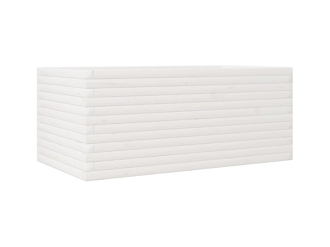 Jardinière bac lit surélevé bois blanche 110 x 60 x 46 cm 02_0037374