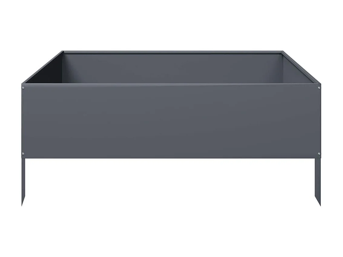 Fioriera rialzata per piante fiori patio giardino 100 x 100 x 25 cm acciaio antracite 02_0039264