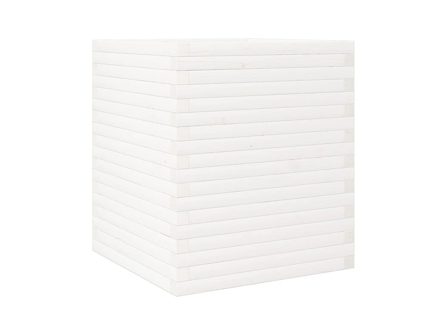 Jardinière bac lit surélevé bois blanche 60 x 60 x 68.5 cm 02_0037727
