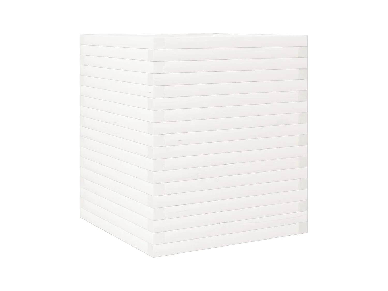 Jardinière bac lit surélevé bois blanche 60 x 60 x 68.5 cm 02_0037727