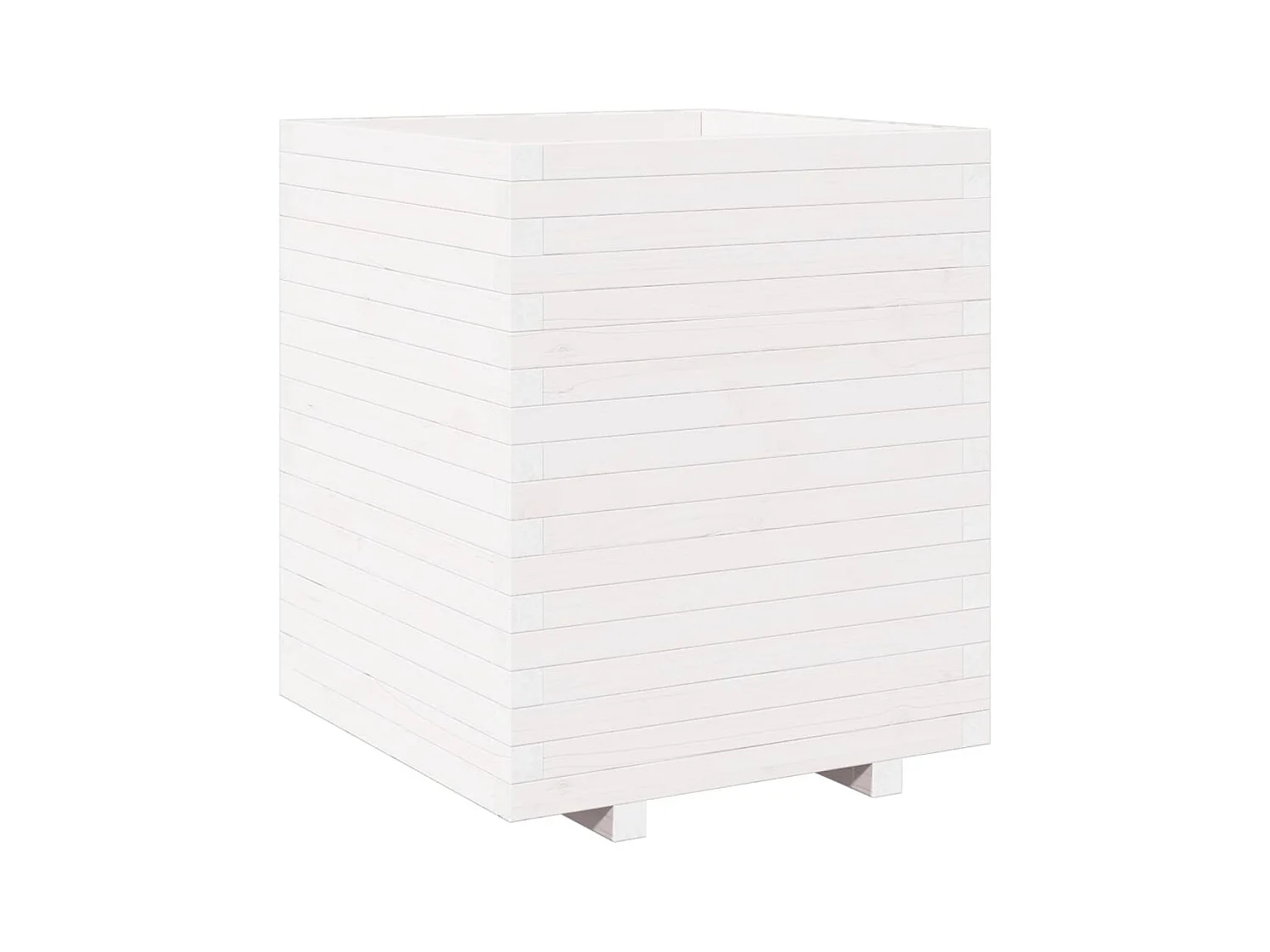 Jardinière bac lit surélevé bois blanche 60 x 60 x 72.5 cm 02_0037735