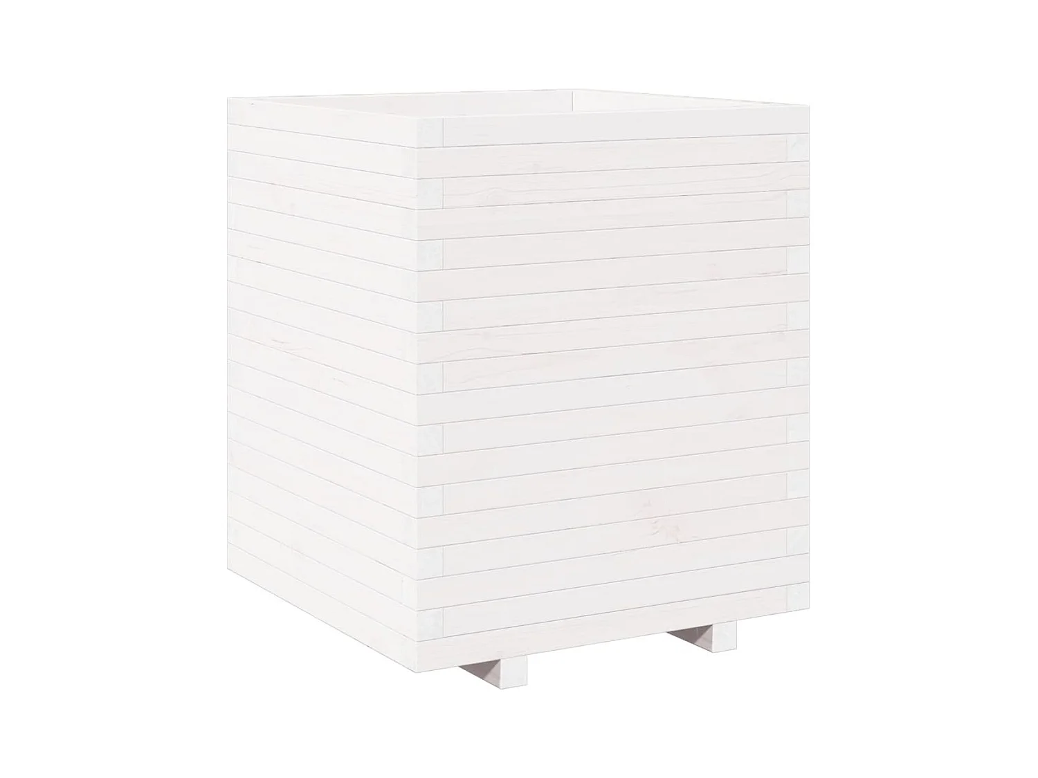 Jardinière bac lit surélevé bois blanche 60 x 60 x 72.5 cm 02_0037735