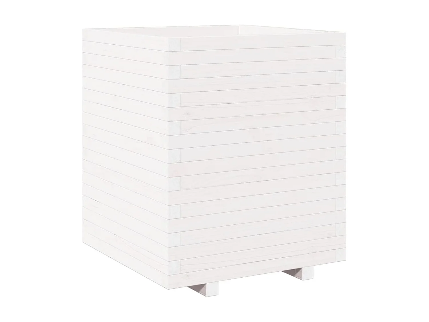 Jardinière bac lit surélevé bois blanche 60 x 60 x 72.5 cm 02_0037735
