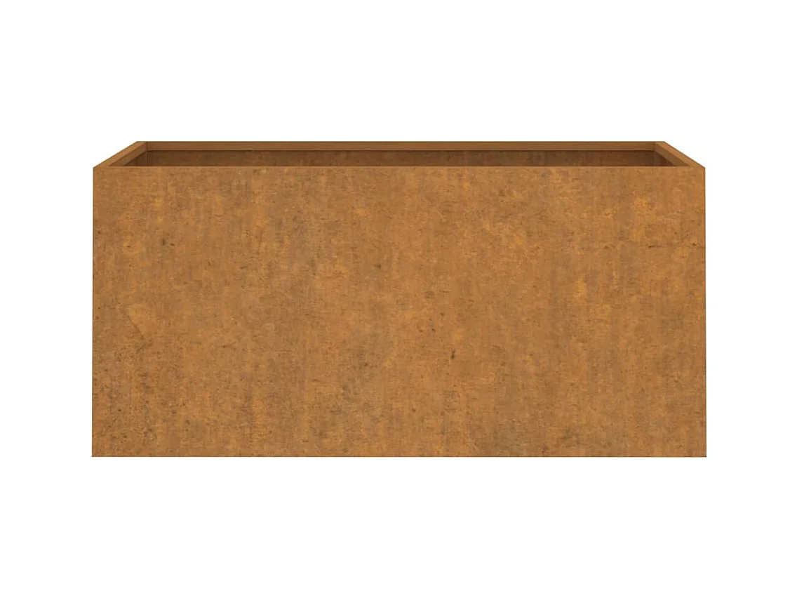 Vassoio fioriera aiuola rialzata piante fiori terrazzo giardino 62 x 30 x 29 cm acciaio corten marrone 02_0037740