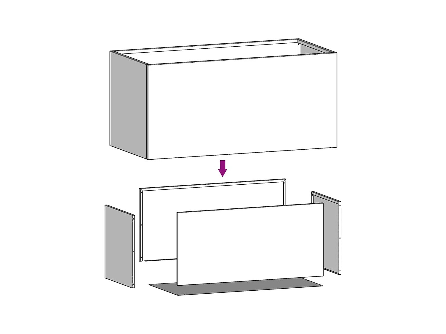 Vassoio fioriera aiuola rialzata piante fiori terrazzo giardino 62 x 30 x 29 cm acciaio corten marrone 02_0037740