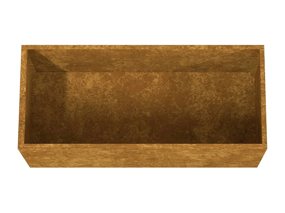 Bandeja para plantador de plantas com canteiro elevado flores terraço jardim 62 x 30 x 29 cm aço corten marrom 02_0037740