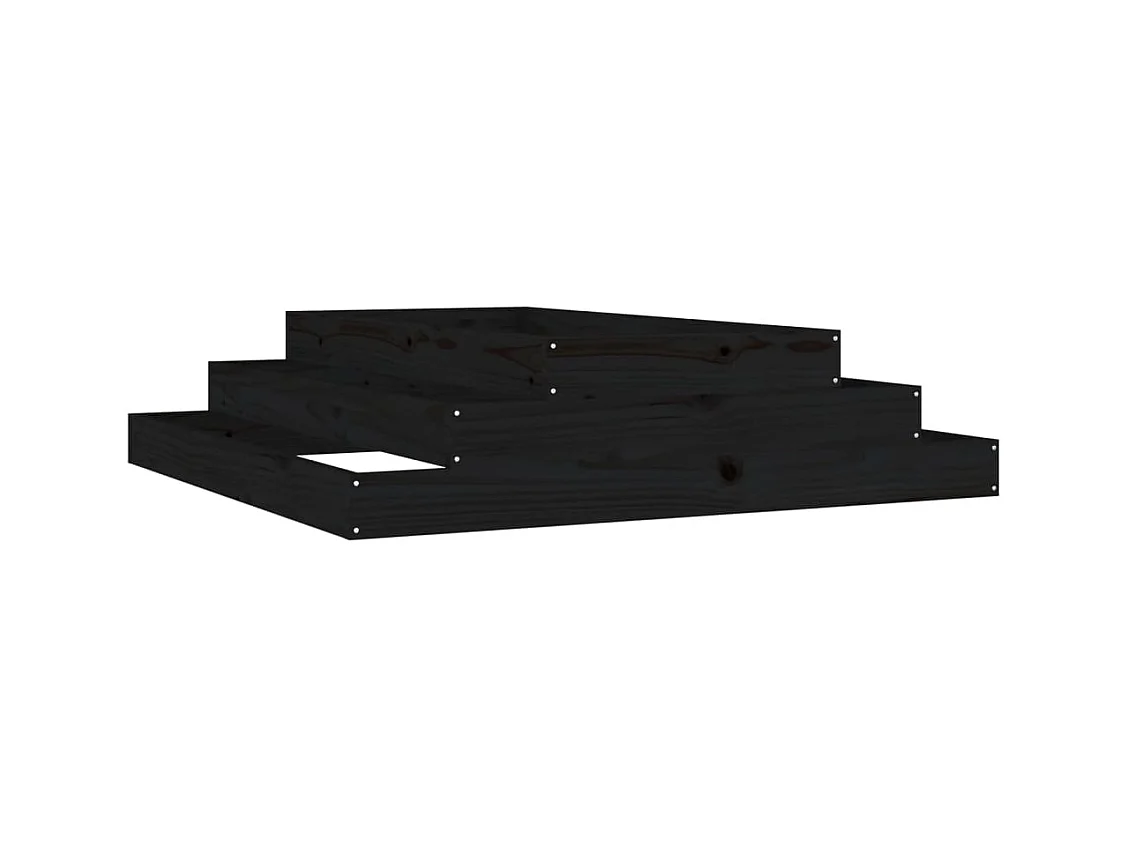 Vassoio per fioriera aiuola rialzata piante fiori terrazza giardino 110 x 110 x 27 cm legno massiccio di pino nero 02_0037314